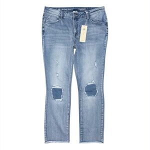 NWT Laurie Felt Forever Denim Easy Skinny Destructed Jeans Women’s 16 Raw Hem